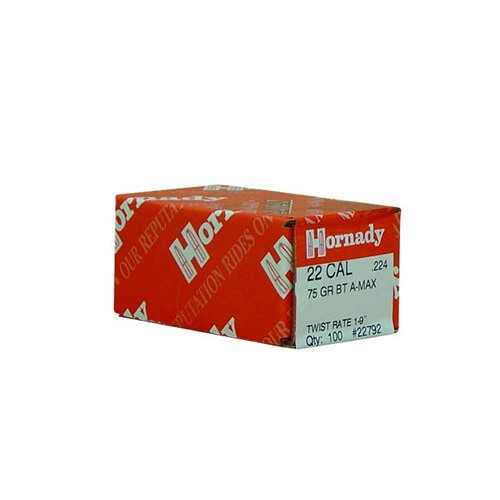 Hornady AMX Bullets 22 Caliber 75 Grain BT 100Bx