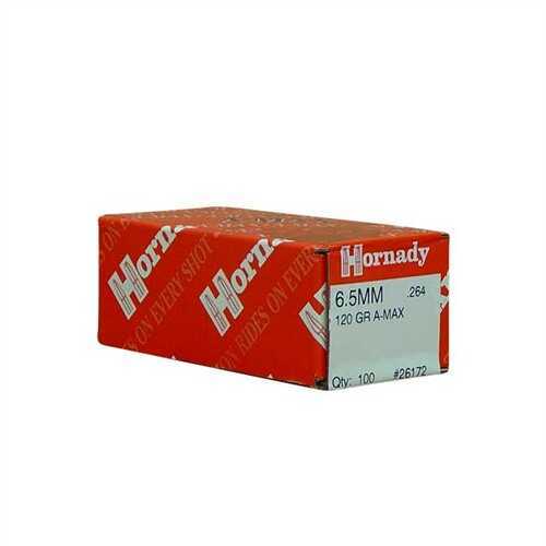 Hornady A-Max 6.5mm .264" 120 Grain Bullet Per 100 Md: 26172