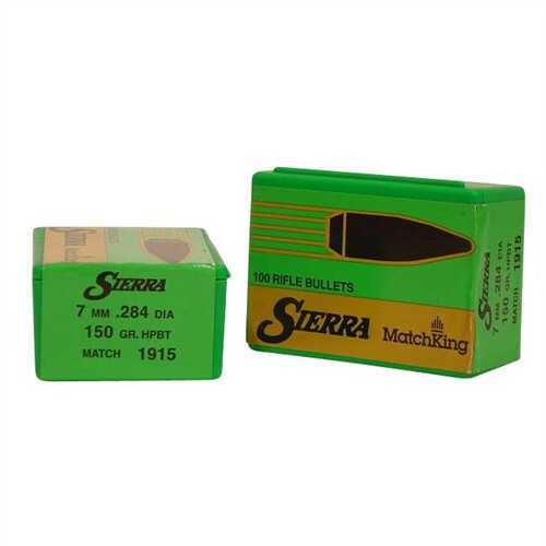 Sierra Matchking Boat Tail Hollow Point 7MM Caliber 150 Grain 100/Box Md: 1915 Bullets