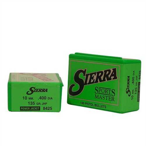 Sierra Sports Master 40 Caliber 135 Grain Jacketed Hollow Point 100/Box Md: 8425 Bullets