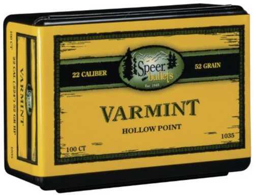 Speer Bullet 22 Caliber 52 Grains HP .224" 100/Box