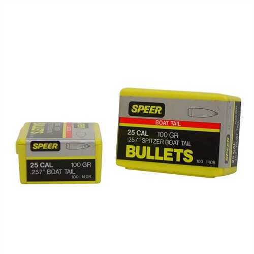 Speer 25 Caliber .257 Diameter 100 Grain Spitzer Soft Point Boat Tail 100 Count
