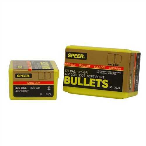 Speer 475 Caliber 325 Grain Gold Dot Soft Point 50/Box Md: 3978 Bullets