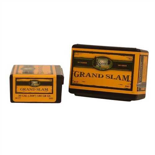 Speer 30 Caliber .308 Diameter 180 Grain Grand Slam Soft Point 50 Count