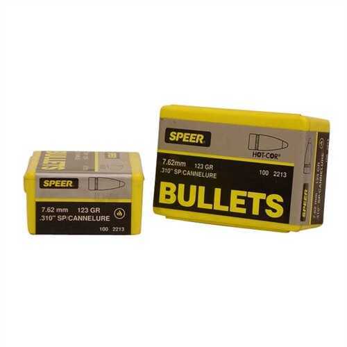 Speer 7.62X39MM Caliber 123 Grain Soft Point/Cannelure 100/Box Md: 2213 Bullets