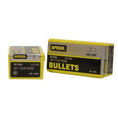 Speer Bullets 2259 Hot-Cor 32 Caliber .321 170 GR Soft Point Flat Nose (SPFN) 100 Box