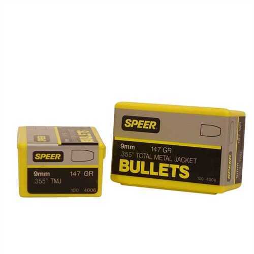 Speer 9MM Caliber 147 Grain Encase Uni-Core Full Metal Jacket 100/Box Md: 4006 Bullets