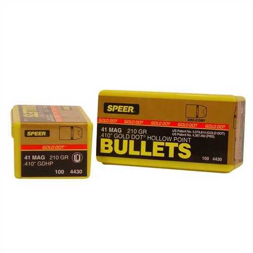 Speer 41 Caliber 210 Grain Gold Dot Hollow Point 100/Box Md: 4430 Bullets