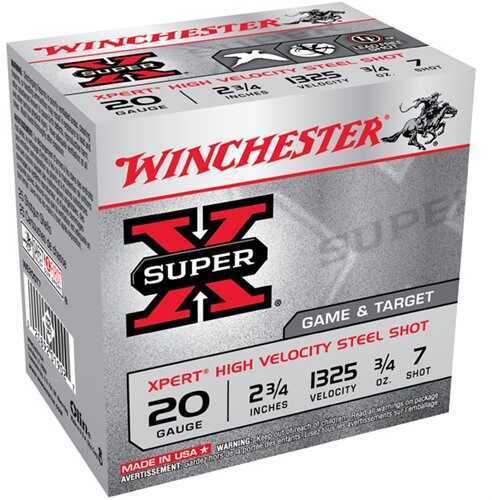 20 Gauge 2-3/4" Steel #7  3/4 oz 25 Rounds Winchester Shotgun Ammunition