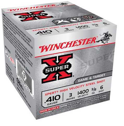 410 Gauge 3" Steel #6  3/8 oz 25 Rounds Winchester Shotgun Ammunition