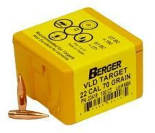 Berger Match Grade Target Bullets .22 Cal .224" 70 VLD 100/Box