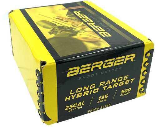Berger Bullets .25 Cal .257" 135 Grain LR Hybrid Target 500 Rounds