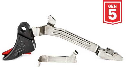 ZEV Pro Curved Face Glock Trigger Upgrade Bar Kit Gen5 Blk/Red