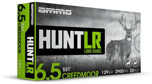 Ammo Inc. Hunt LR Rifle Ammunition 6.5 Creedmoor 129 Gr PT 2900 Fps 20/ct
