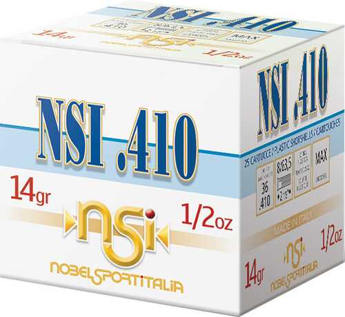 Noble NSI .410 Shotshell .410 Ga 2-1/2" 1/2 Oz. 1240 Fps #8 25/ct