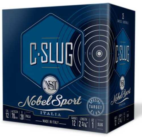 Nobel Sport C-Slug Shotshell 12Ga 2-3/4" 1Oz 1378 Fps Slug 25/ct
