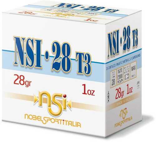 Nobel Sport 28 T3 Shotshells 28 Ga 2-3/4" 1 Oz 1205 Fps #7.5 25/ct