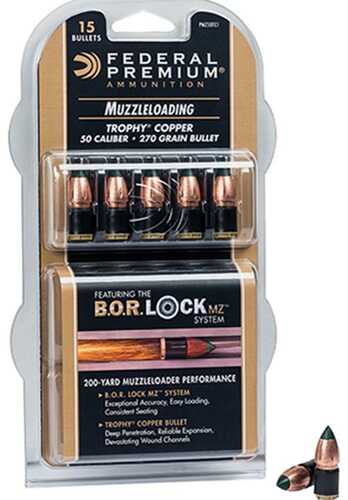 Federal Premium Trophy Copper Muzzleloader Bullets .50 Cal 270 Gr Poly Tip  15/Box