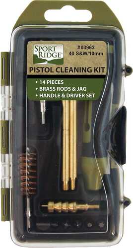 TacShield Sport Ridge 14Pc Pistol Cleaning Kit - 40 Cal/10mm Black