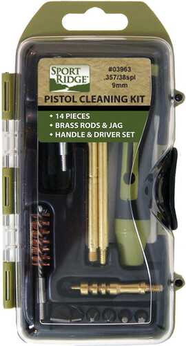 TacShield  Sport Ridge 14Pc Pistol Cleaning Kit - 38/357/9mm Coyote
