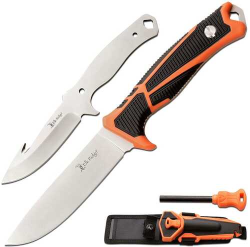 Master Cutlery Elk Ridge Trek Interchangeable Blade Set 4 1/2" Blades Orange And Black