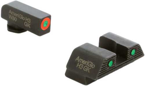 Ameriglo Trooper Tritium Sight Set Green With Orange Front Green With Black Rear For Glock 42 43 43x 48