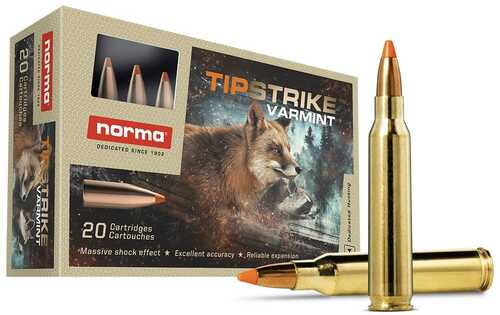 Norma TipStrike Rifle Ammunition .223 Rem 55Gr PT 3215 Fps 20/ct
