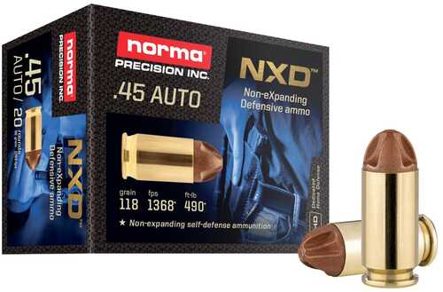 Norma NXD Handgun Ammunition .45 Auto 118Gr NXD 1368 Fps 20/ct