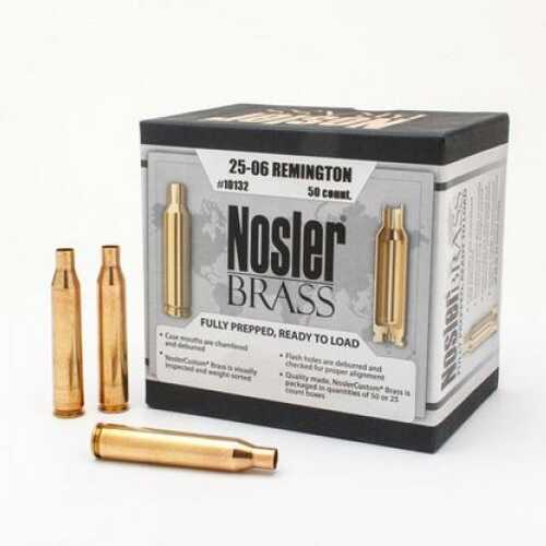 Nosler Unprimed Brass Rifle Cartridge Cases .25-06 Remington 50/ct