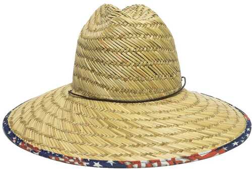 Outdoor Cap Natural Straw Stars & Stripes Brim One Size Fits Most