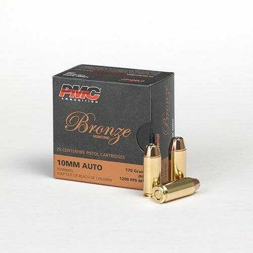 PMC Bronze Handgun Ammunition 10mm Auto 170 Gr JHP 1200 Fps 25/Box