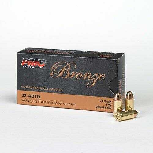 PMC Bronze Handgun Ammunition .32 ACP 71 Gr FMJ 900 Fps 50/Box