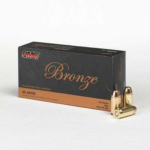 PMC Bronze .45 ACP Handgun Ammunition 230 Gr FMJ 830 Fps 50/Box