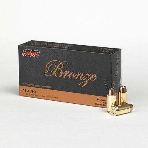 PMC Bronze Handgun Ammunition .45 ACP 185 Gr JHP 900 Fps 50/Box