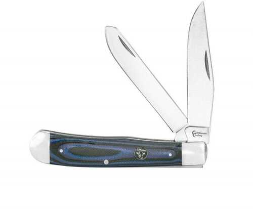 ABKT Cattleman Trapper Cowhand Knife 2 Blades Blue