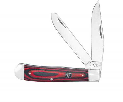ABKT Cattleman Trapper Cowhand Knife 2 Blades Red