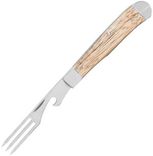 ABKT Cattleman Chuckwagon Trapper Knife 3-1/4" Blade With Fork Blade Zebrawood