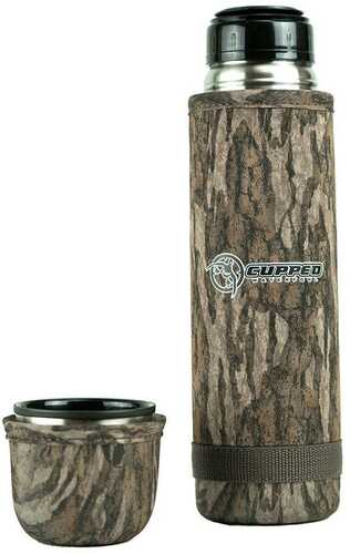 Cupped Hot Cold Camo Thermos 25 Oz Mossy Oak Bottomland