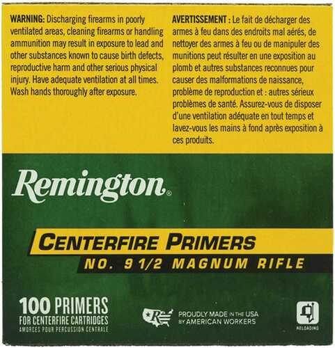 Remington Centerfire Large Rifle Primers- 9-1/2 Magnum Rifle