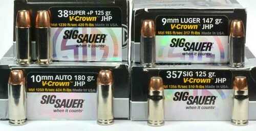 Sig Sauer V-Crown By Sierra Handgun Bullets 9mm .355" 125 Gr JHP Crown 100/ct