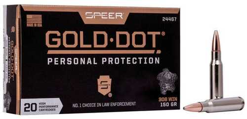 Speer Gold Dot Rifle Ammo 308 Win. 150 gr. Speer Gold Dot 20 rd. Model: 24467