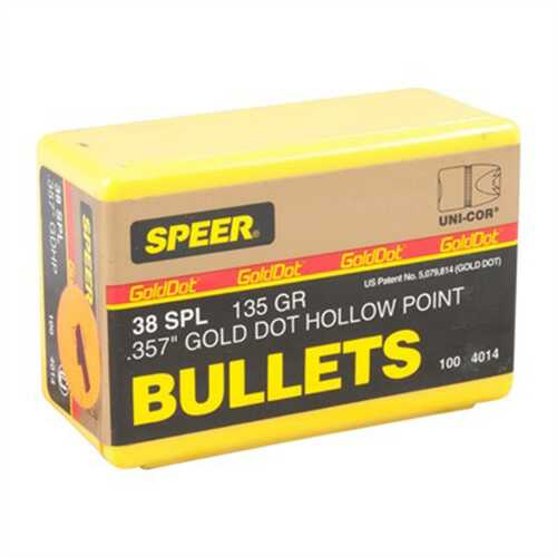 Speer Gold Dot Personal Protection Short Barrel Handgun Bullets .38 Cal .357" 135 Gr GDHPSB 100/ct