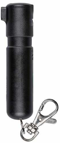 Sabre Mighty Discreet Pepper Spray With Snap Clip Keychain Black Clamshell