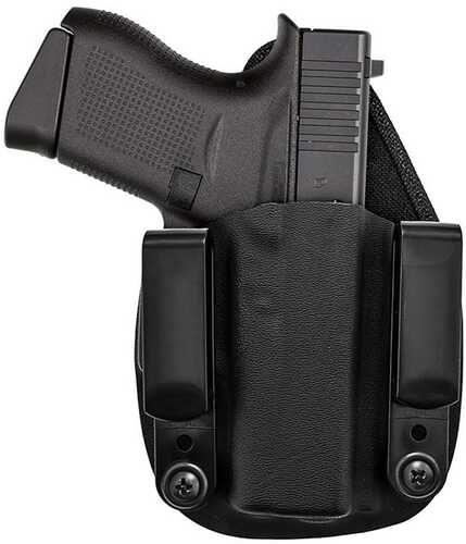 Hybrid IWB Kydex Holster For Glock 43 Black Ambidextrous