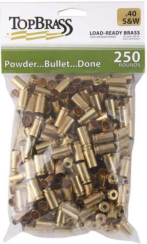 Top Brass Unprimed Remanufactured Handgun .40 S&W Bulk Grade A+ 250/ct