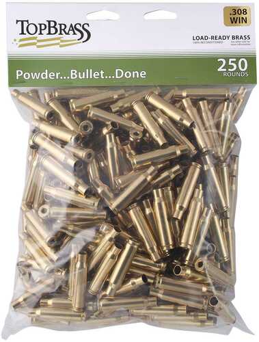 Top Brass Unprimed Remanufactured Rifle .308 Win Bagged Header Card Grade A+ 250/ct