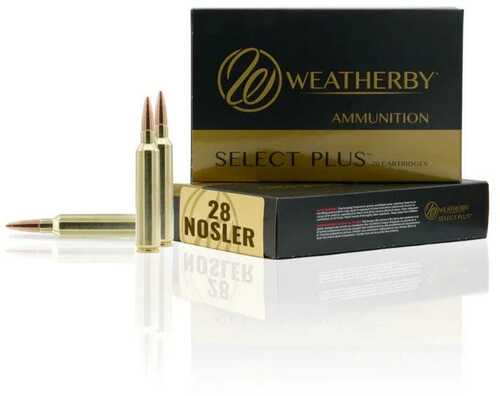 Weatherby Select Plus Rifle Ammunition 28 Nosler 180Gr Berger VLD 3050 Fps 20/ct