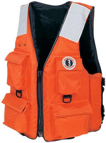 Mustang4-Pocket Flotation Vest - Orange - Medium