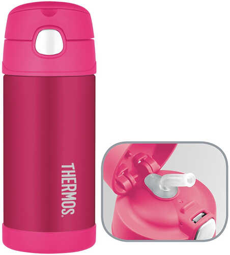 Thermos FUNtainer&trade; Stainless Steel, Insulated Straw Bottle - Pink - 12 oz.