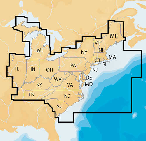 Navionics Navionics+ Regions - East - Preloaded MSD Format